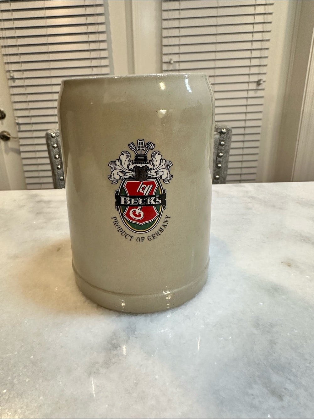 Vintage Beck's Glazed Stoneware Beer Stein, 20oz